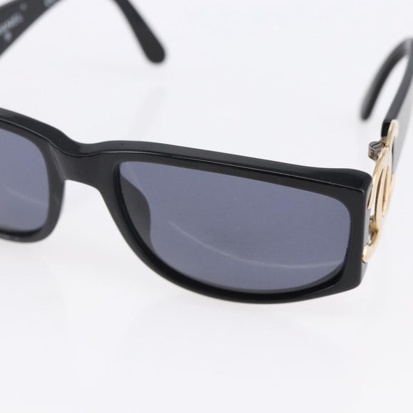 CHANEL COCO Mark Sunglasses plastic Black CC Auth bs30437
