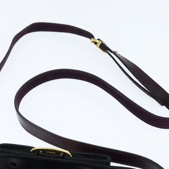 Salvatore Ferragamo Vala Hand Bag Suede 2way Purple Gold Auth bs30438