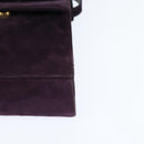 Salvatore Ferragamo Vala Hand Bag Suede 2way Purple Gold Auth bs30438-16