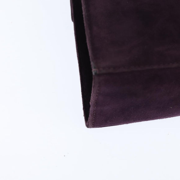 Salvatore Ferragamo Vala Hand Bag Suede 2way Purple Gold Auth bs30438