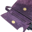 Salvatore Ferragamo Vala Hand Bag Suede 2way Purple Gold Auth bs30438-10