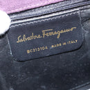 Salvatore Ferragamo Vala Hand Bag Suede 2way Purple Gold Auth bs30438-12