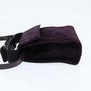 Salvatore Ferragamo Vala Hand Bag Suede 2way Purple Gold Auth bs30438-3