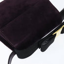 Salvatore Ferragamo Vala Hand Bag Suede 2way Purple Gold Auth bs30438-6