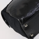 CHANEL COCO Mark Chain Bag Nylon Patent leather Black Silver CC Auth bs30439-16