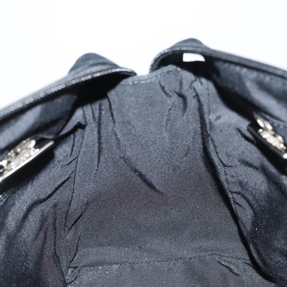 CHANEL COCO Mark Chain Bag Nylon Patent leather Black Silver CC Auth bs30439