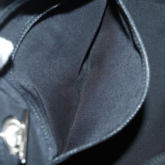 CHANEL COCO Mark Chain Bag Nylon Patent leather Black Silver CC Auth bs30439