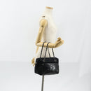 CHANEL COCO Mark Chain Bag Nylon Patent leather Black Silver CC Auth bs30439-23