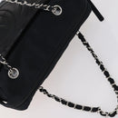 CHANEL COCO Mark Chain Bag Nylon Patent leather Black Silver CC Auth bs30439-6