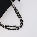 CHANEL COCO Mark Chain Bag Nylon Patent leather Black Silver CC Auth bs30439-7