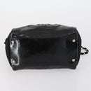 CHANEL COCO Mark Chain Bag Nylon Patent leather Black Silver CC Auth bs30439-5