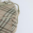 BURBERRY Nova Check Blue Label Shoulder Bag Canvas Beige Silver Auth bs30440-16