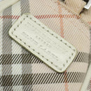 BURBERRY Nova Check Blue Label Shoulder Bag Canvas Beige Silver Auth bs30440-17