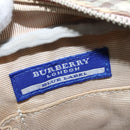 BURBERRY Nova Check Blue Label Shoulder Bag Canvas Beige Silver Auth bs30440-10