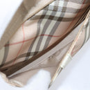 BURBERRY Nova Check Blue Label Shoulder Bag Canvas Beige Silver Auth bs30440-21