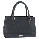 BURBERRY Hand Bag Leather Black Silver Auth bs30441-1