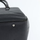 BURBERRY Hand Bag Leather Black Silver Auth bs30441-14