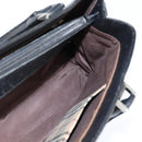 BURBERRY Hand Bag Leather Black Silver Auth bs30441-18