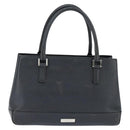 BURBERRY Hand Bag Leather Black Silver Auth bs30441-13
