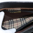 BURBERRY Hand Bag Leather Black Silver Auth bs30441-12