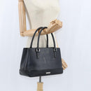 BURBERRY Hand Bag Leather Black Silver Auth bs30441-22