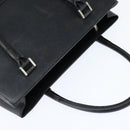 BURBERRY Hand Bag Leather Black Silver Auth bs30441-6