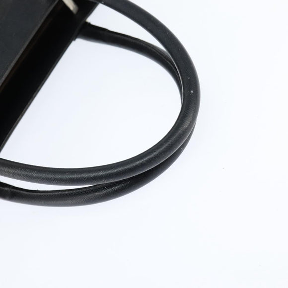 BURBERRY Hand Bag Leather Black Silver Auth bs30441