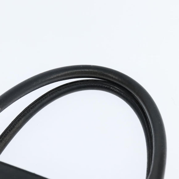 BURBERRY Hand Bag Leather Black Silver Auth bs30441