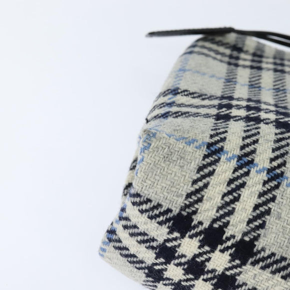 BURBERRY Nova Check Hand Bag tweed Gray Auth bs30442