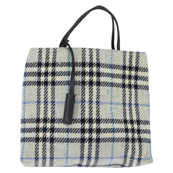 BURBERRY Nova Check Hand Bag tweed Gray Auth bs30442