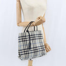 BURBERRY Nova Check Hand Bag tweed Gray Auth bs30442-20