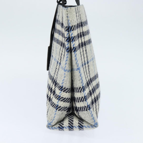 BURBERRY Nova Check Hand Bag tweed Gray Auth bs30442