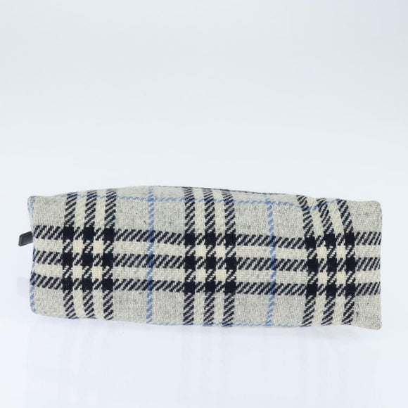 BURBERRY Nova Check Hand Bag tweed Gray Auth bs30442