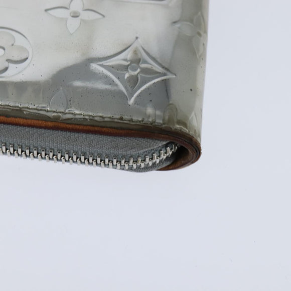 LOUIS VUITTON Mirror Zippy Wallet Vertical Wallet Silver M80808 LV Auth bs30443