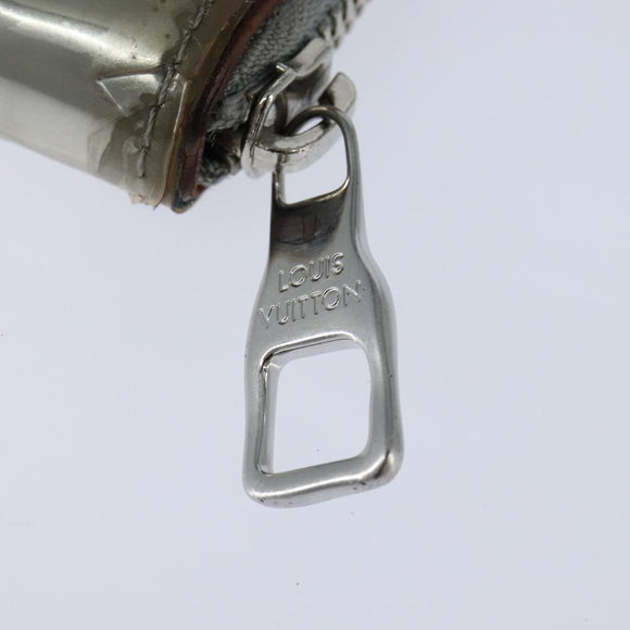 LOUIS VUITTON Mirror Zippy Wallet Vertical Wallet Silver M80808 LV Auth bs30443