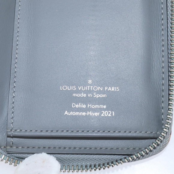 LOUIS VUITTON Mirror Zippy Wallet Vertical Wallet Silver M80808 LV Auth bs30443