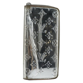 LOUIS VUITTON Mirror Zippy Wallet Vertical Wallet Silver M80808 LV Auth bs30443