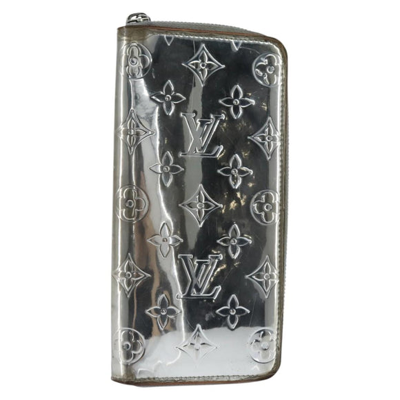 LOUIS VUITTON Mirror Zippy Wallet Vertical Wallet Silver M80808 LV Auth bs30443