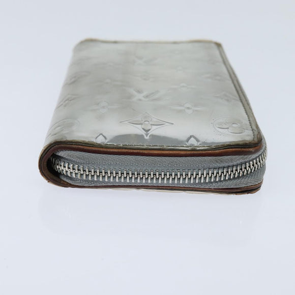 LOUIS VUITTON Mirror Zippy Wallet Vertical Wallet Silver M80808 LV Auth bs30443