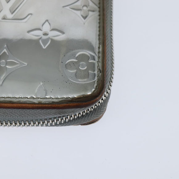 LOUIS VUITTON Mirror Zippy Wallet Vertical Wallet Silver M80808 LV Auth bs30443