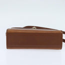 Burberrys Nova Check Hand Bag Leather 2way Brown Gold Auth bs30444-5