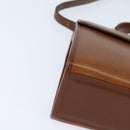 Burberrys Nova Check Hand Bag Leather 2way Brown Gold Auth bs30444-14