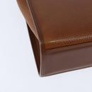 Burberrys Nova Check Hand Bag Leather 2way Brown Gold Auth bs30444-16