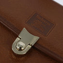 Burberrys Nova Check Hand Bag Leather 2way Brown Gold Auth bs30444-18