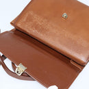 Burberrys Nova Check Hand Bag Leather 2way Brown Gold Auth bs30444-11