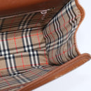 Burberrys Nova Check Hand Bag Leather 2way Brown Gold Auth bs30444-19