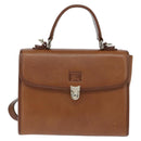 Burberrys Nova Check Hand Bag Leather 2way Brown Gold Auth bs30444-13