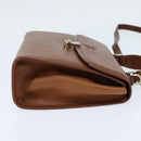 Burberrys Nova Check Hand Bag Leather 2way Brown Gold Auth bs30444-4