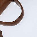 Burberrys Nova Check Hand Bag Leather 2way Brown Gold Auth bs30444-7