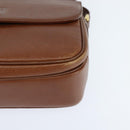 Burberrys Nova Check Shoulder Bag Leather Brown Gold Auth bs30445-14